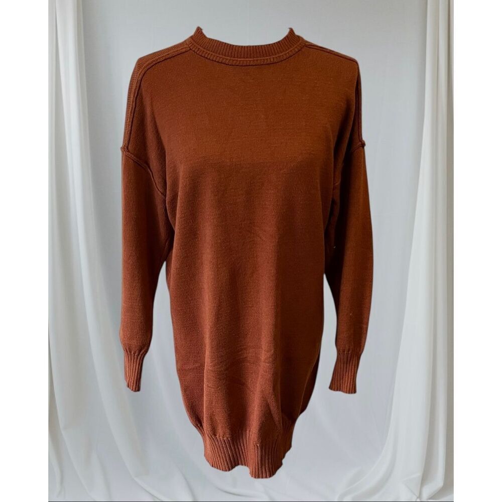 143 Story Women's Size Medium Cinnamon Brown-Red Soft Knit Sweater Dress